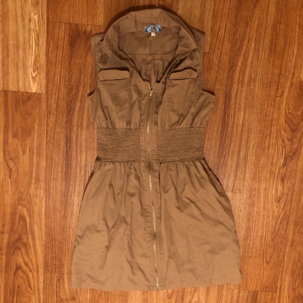 Tan Zip Up Dress